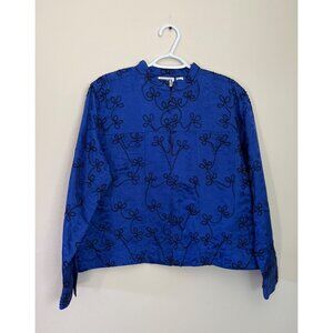 Chico's Design Womens Size 12 US Size 12 Bright Blue Full Zip Jacket Chinese